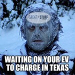 Frozen EVs charging in Texas meme small