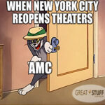 New York City reopens theaters AMC meme small