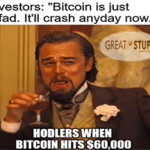 Bitcion $60K Laughing Leo meme
