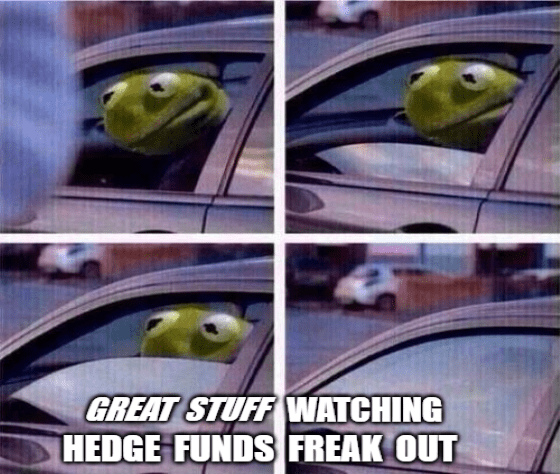 Great Stuff watching hedge funds freak out meme big