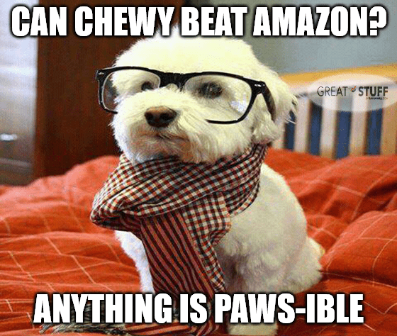 Can Chewy beat Amazon paws-ibly meme big
