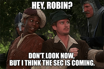 Hey Robin the SEC is coming meme