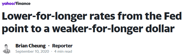 low rates point to weak dollar