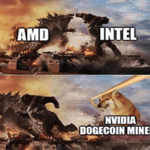 AMD vs Intel vs Nvidia dogecoin miners meme small