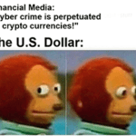 Financial media cybercrime perpetuated crypto U.S. dollar meme small