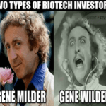 Gene Milder vs Gene Wilder biotech investing MRNA Sanofi meme small
