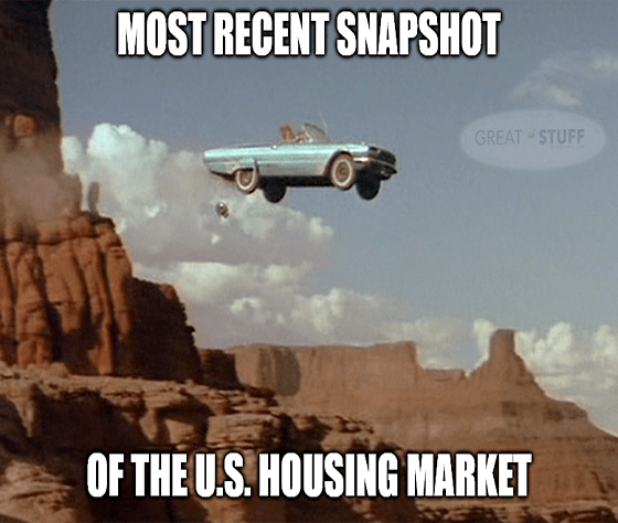 Thelma Louise housing market off a cliff meme big