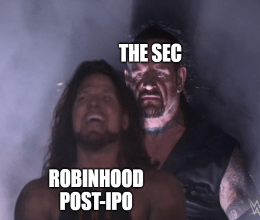 The SEC undertaker vs Robinhood Post-IPO meme small