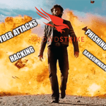 Cyberattacks hacking phishing ransomware CrowdStrike earnings meme small