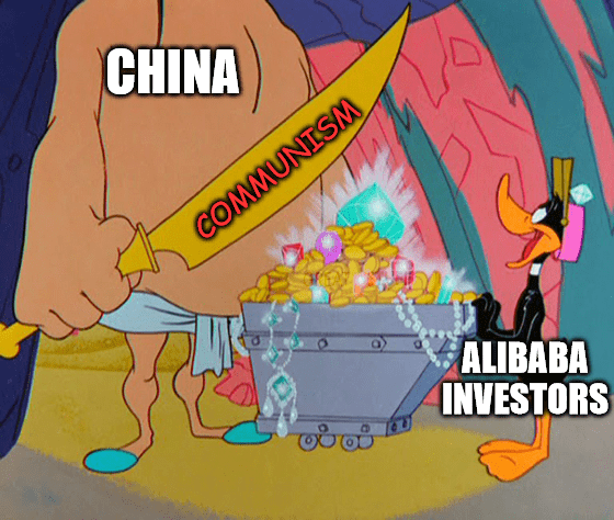 Alibaba Investors Daffy Duck meme big
