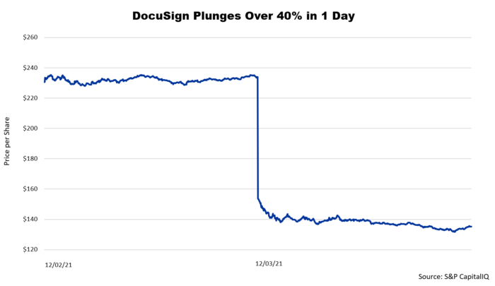 DocuSign Stock plunge December 2021