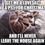 Lovesace and I'll never leave the house meme main