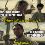 Bitcoin hodlers vs new crypto investors first time meme