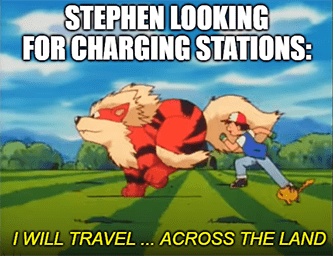 Charging stations travel across the land meme