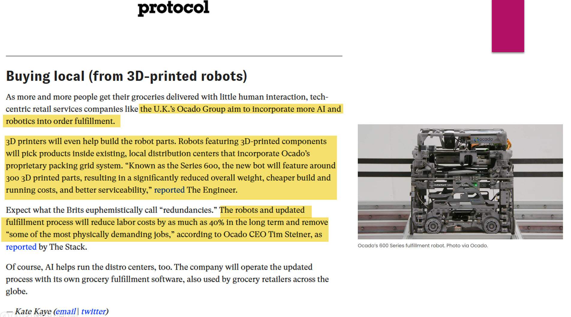 3d printing surge and robotics