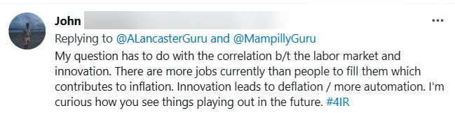 paul mampilly twitter question correlation between innovation and labor market