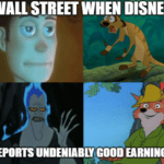 Wall Street Disney reports undeniably good earnings meme