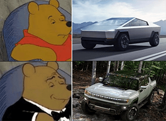 Cybertruck Rivian Pooh EV meme