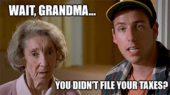 Grandma, you didn't file your taxes meme