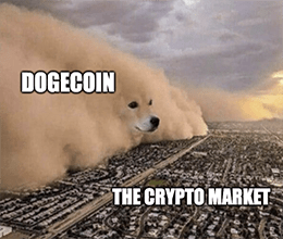 Dogecoin dust storm crypto market meme