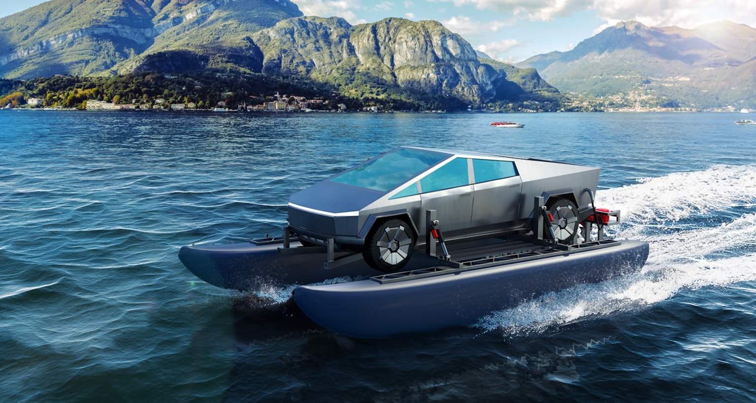 Crbertruck add-on converts to a boat