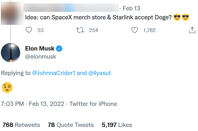 Elon Musk SpaceX tweet Starlink’s satellite internet DOGE payment