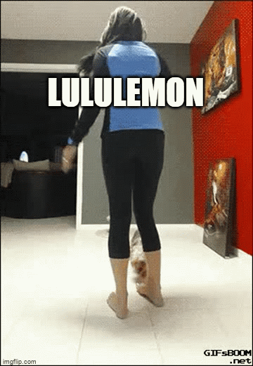 Lululemon kicking earnings gif