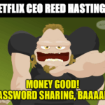Netflix password sharing Metallica Napster meme