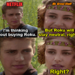 Netflix buying Roku staying neutral meme