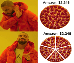 Amazon Drake Pizza Stock Split Meme