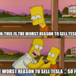 Tesla Simpsons meme worst reason to sell TSLA stock