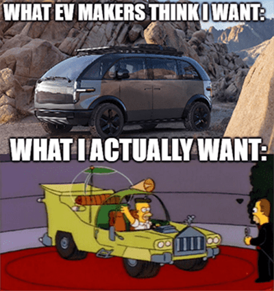 Canoo Simpsons EV meme