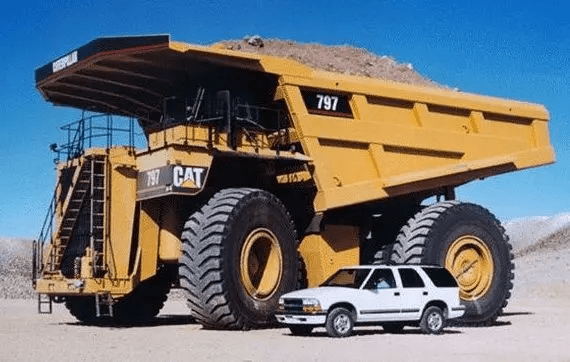 CAT 797 used to create Tesla EVs.