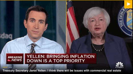 CNBC US Treasury Secretary Janet Yellen sees problems with commercial real estate