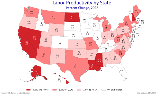 Labor Productivity By State in 2022