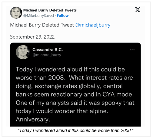 Michael Burry's Deleted Tweet