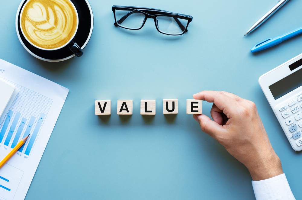 Value spelled out in blocks