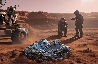 What strange material did researchers just find in Martian rocks?